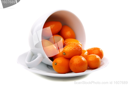 Image of Kumquats in a white cup.