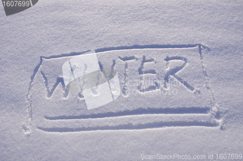 Image of Inscription record snow winter Concept expression 