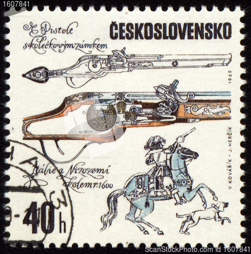 Image of Ancient pistol on post stamp