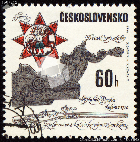 Image of Ancient pistol on post stamp