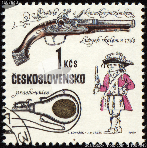 Image of Ancient pistol on post stamp