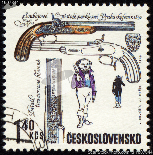 Image of Ancient pistol on post stamp