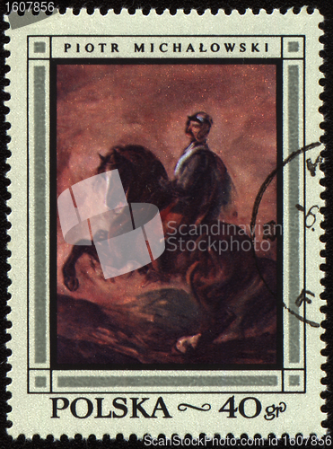 Image of Canvas of Polish artist Piotr Michalowski on post stamp