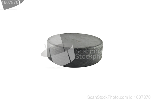 Image of hockey puck isolated on white