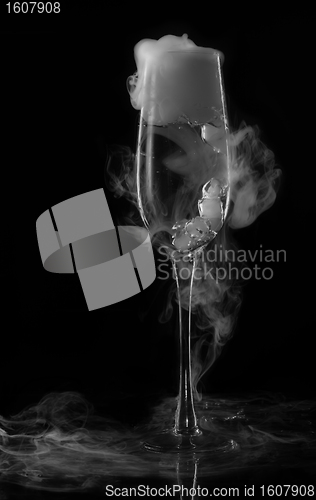 Image of glass with dry ice