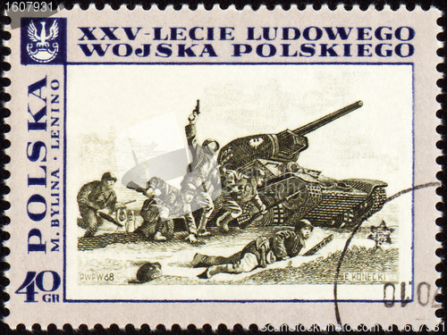 Image of Tank attack on post stamp