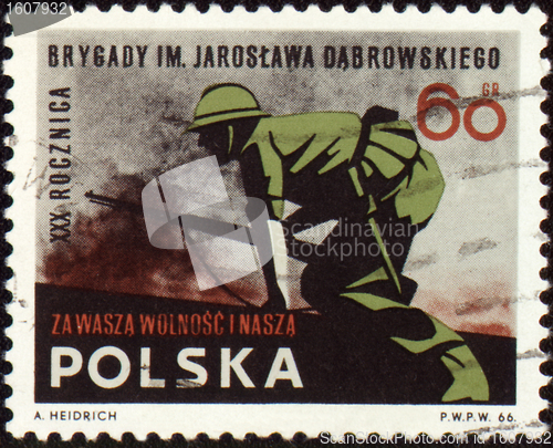 Image of Soldiers in the attack on post stamp