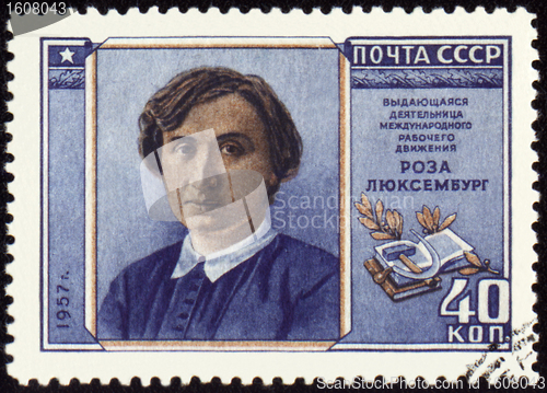 Image of Portrait of Rosa Luxemburg on postage stamp