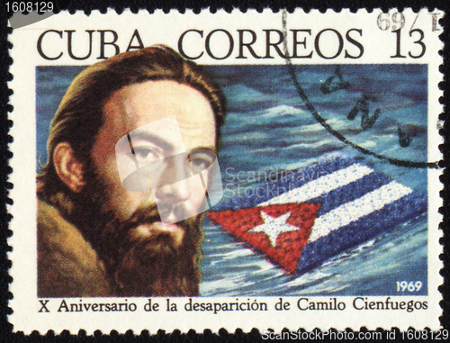 Image of Camilo Cienfuegos on post stamp