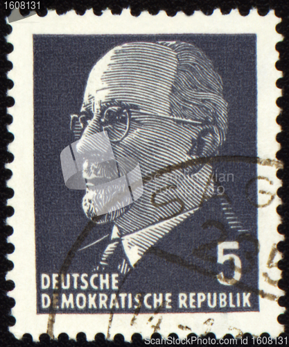 Image of Walter Ulbricht portrait on postage stamp