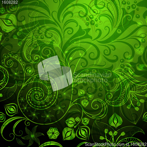 Image of Green floral pattern