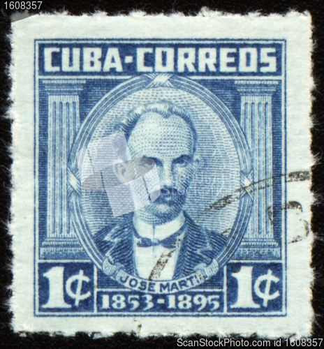 Image of Jose Marti on post stamp