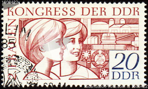 Image of Two young women on post stamp