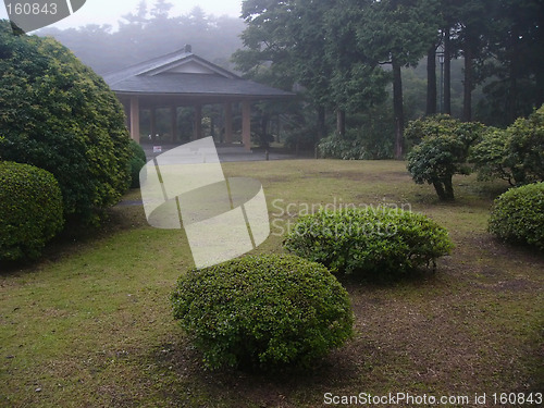 Image of misty japanese park