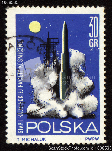 Image of Rocket start on post stamp