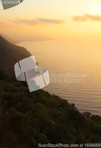 Image of Coastline at Sunset