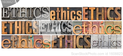 Image of ethics word abstract