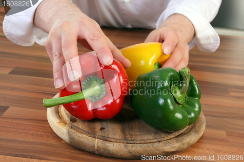 Image of Chef and peppers