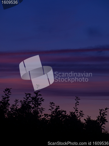 Image of Blue sky at sunset