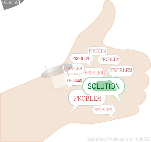 Image of thumb up symbol with social network concept ideas