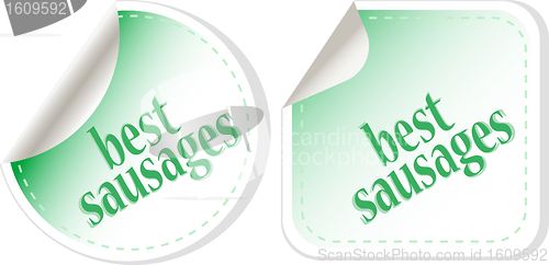 Image of Best sausages green food stickers set