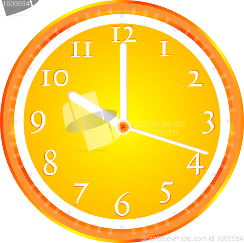 Image of Wall clock, dial beginning of the working day