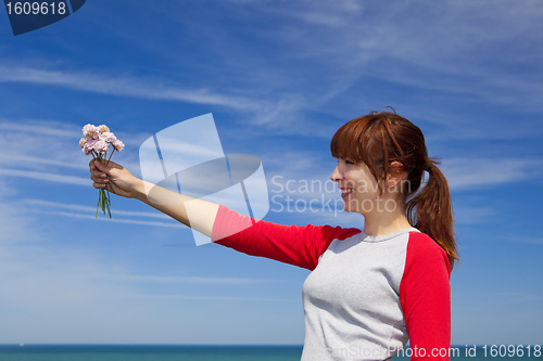 Image of Woman with flowers