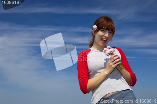 Image of Woman with flowers