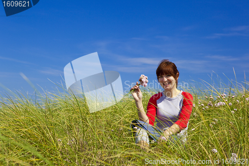 Image of Woman with flowers