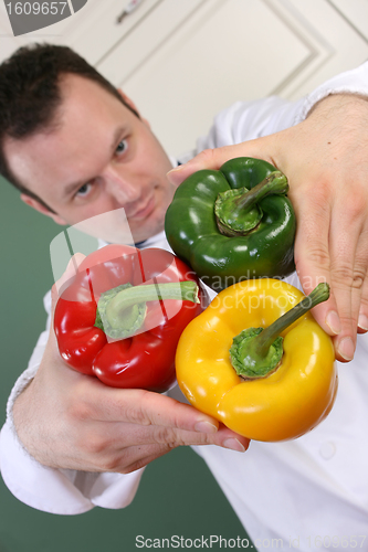 Image of Chef and peppers