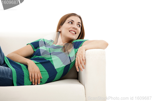 Image of Woman at the sofa