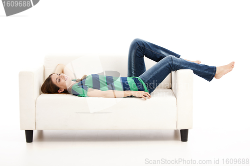 Image of Woman at the sofa