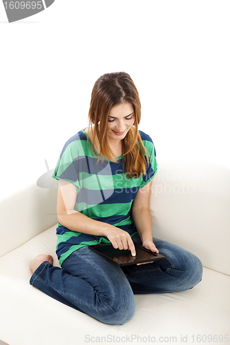 Image of Woman using a tablet
