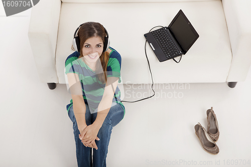 Image of Listen music on a laptop