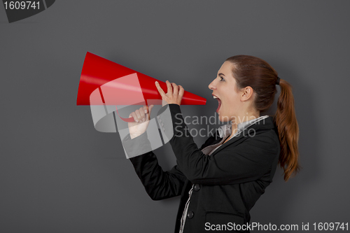 Image of Woman with a megaphone