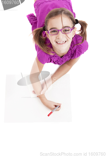 Image of Girl making drawings