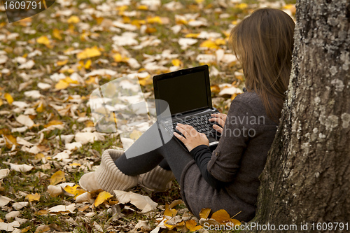 Image of Woman working outdoor