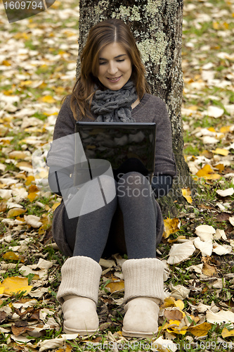 Image of Woman working outdoor