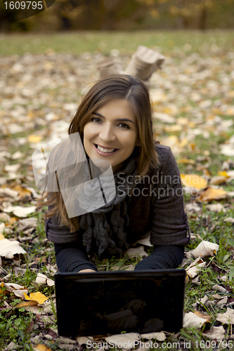 Image of Woman working outdoor