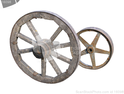 Image of Wooden and iron wheels