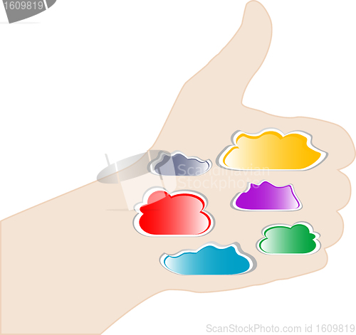 Image of Abstract thumb up like hand symbol illustration