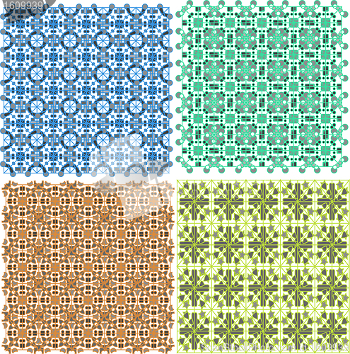 Image of Vintage plaid abstract patterns set vector design