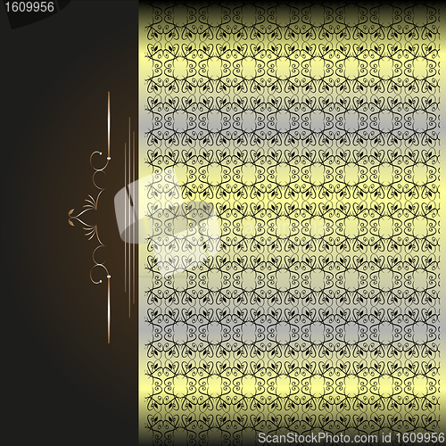 Image of Abstract gold background with floral ornaments