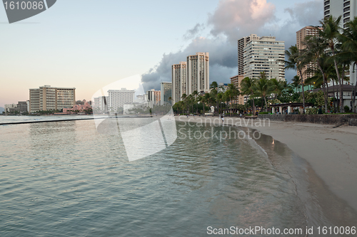 Image of Waikiki Beach, Oahu Island Hawaii, cityscape