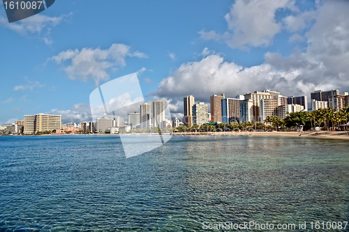 Image of Waikiki Beach, Oahu Island Hawaii, cityscape