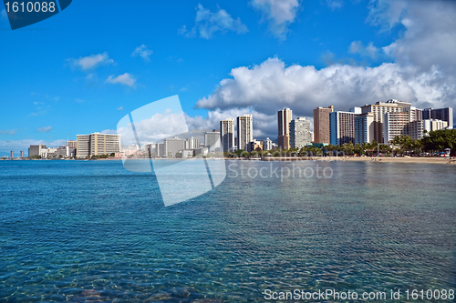 Image of Waikiki Beach, Oahu Island Hawaii, cityscape