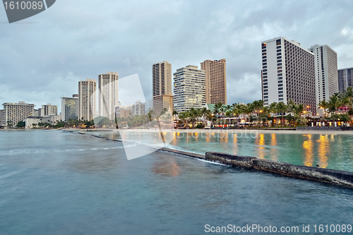 Image of Waikiki Beach, Oahu Island Hawaii, cityscape