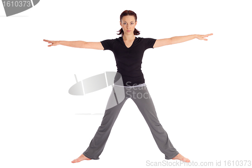 Image of Fit Woman Practicing Yoga Exercice