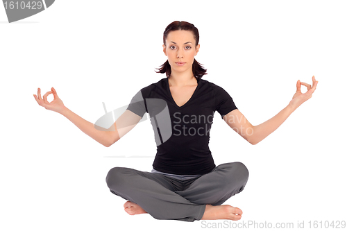 Image of Woman doing Breath Control Yoga Pose