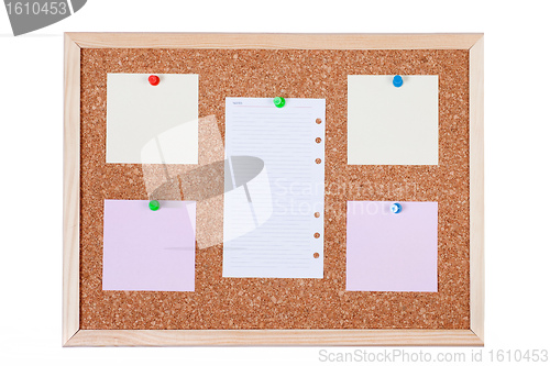 Image of Blank Paper Notes on Corkboard